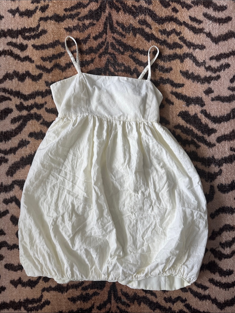 Cream Spaghetti-Strap Bubble Dress size M